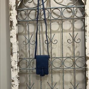 Sophisticated Blue Wallet with Structured Design